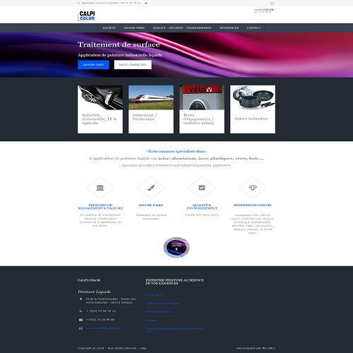 CALPI COLOR SAS - application de peinture liquide sur acier, aluminium, inox, plastiques, verre, bois,&hellip;;